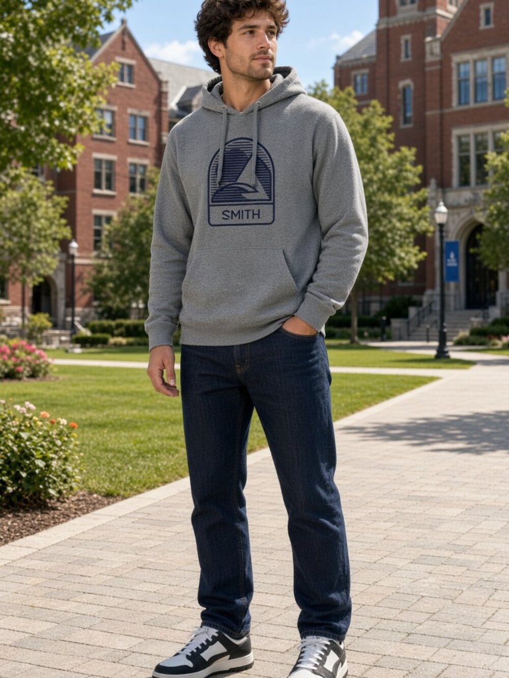 New Smith Men Cotton Hoodie Casual Sport Sweatshirts Long Sleeve Pullover US S